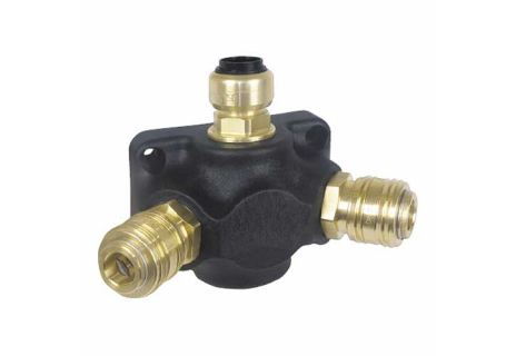 Krabice průchozí DVD 22mm+1/2" 2xrychlospojka