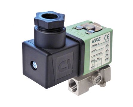 Ventil solenoidový Asco G256NC 1/8" DN2,0 24V DC nerez