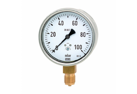 Manometr pro nízké tlaky MKS 100mm 1/2" 0-25mbar