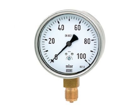 Manometr pro nízké tlaky MKS 100mm 1/2" -100 až 0 mbar