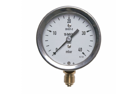 Manometr pro nízké tlaky MKS 160mm 1/2" 0-100mbar