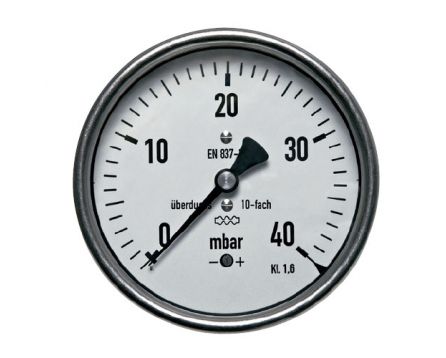 Manometr pro nízké tlaky MKZ 160mm 1/2" -100 až 0 mbar