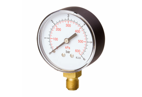 Manometr plastový MS 63mm 1/4" -1 až 9 bar